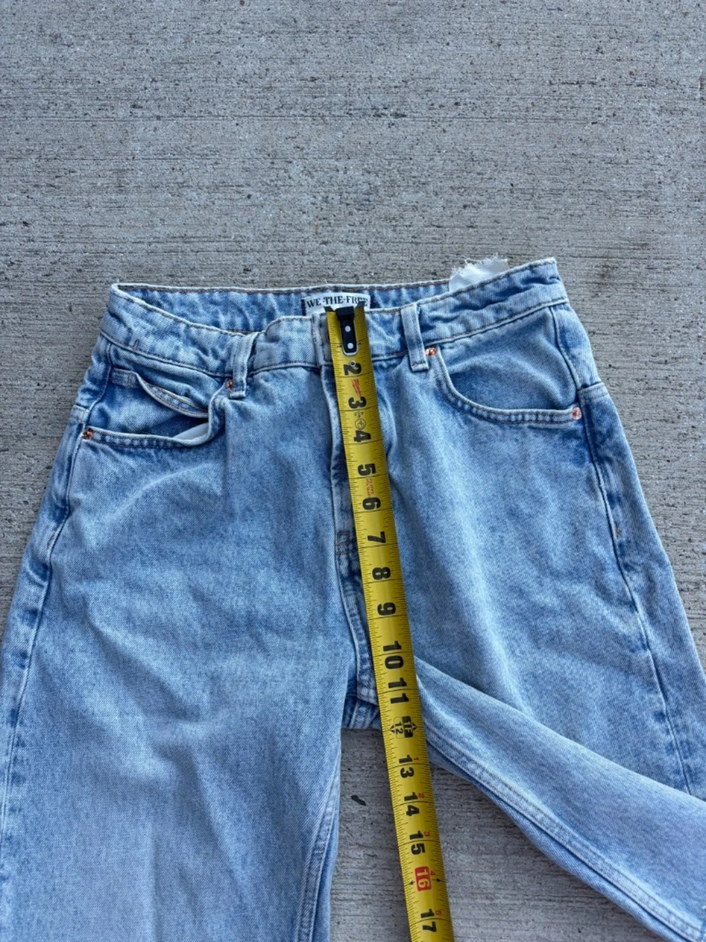 We The Free Free People Light Wash Cutoff Denim Long Shorts - Size 26
